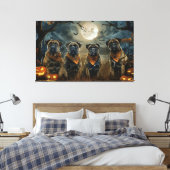 Bullmastiff Halloween Spooky Canvas Afdruk (Insitu (Slaapkamer))