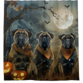 Bullmastiff Halloween Spooky Douchegordijn (Voorkant)