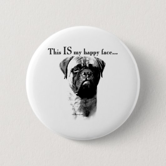 Bullmastiff Happy Face - Button (Voorkant)