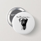 Bullmastiff Happy Face - Button (Voorkant /achterkant)