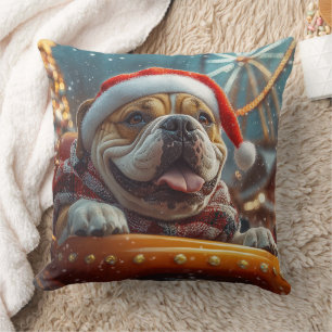 Bullmastiff Hond Achterbaan Kerst Kussen