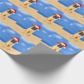 Bullmastiff Hond Op Strand Kerstvakantie Cadeaupapier (Hoek)