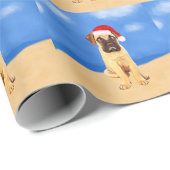 Bullmastiff Hond Op Strand Kerstvakantie Cadeaupapier (Rol Hoek)