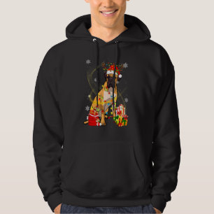 Bullmastiff Hond Rendier Kerstman Kerst Honden Paj Hoodie