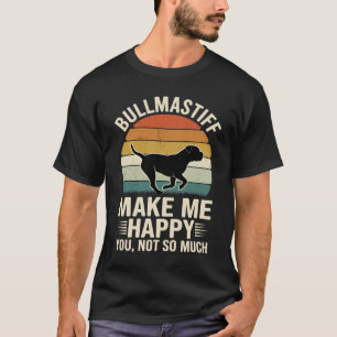 Bullmastiff hond retro zonsondergang grappige quot t-shirt