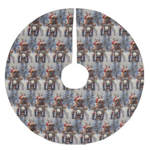 Bullmastiff Hond Rijden Motorfiets Kerstmis Kerstboom Rok