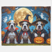 Bullmastiff Honden Pompoen Halloween Grappig Fleece Deken (Voorkant (Horizontaal))