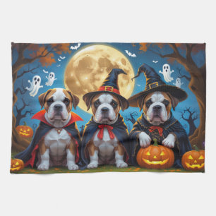 Bullmastiff Honden Pompoen Halloween Grappig Theedoek
