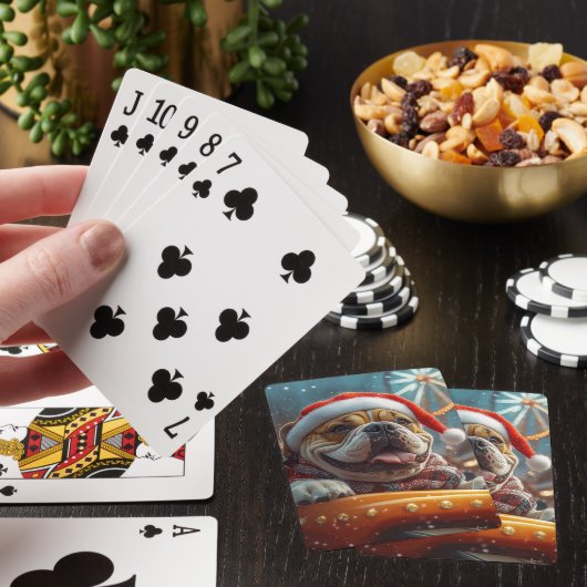 Bullmastiff Hondenroller Onderzetter Kerst Pokerkaarten (Insitu)
