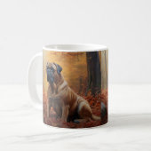 Bullmastiff in herfstbladeren Herfst Inspire Koffiemok (Voorkant links)