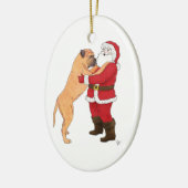 Bullmastiff Jowly kerstgroet Keramisch Ornament (Links)