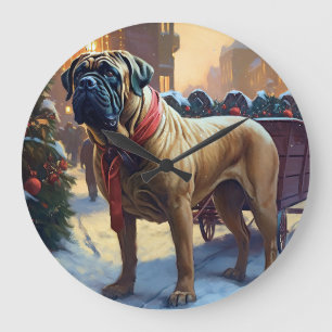 Bullmastiff Kerst Feestelijke Periode  Grote Klok