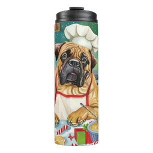 Bullmastiff Kerstbakfeest: Festieve Kerstmis Thermosbeker