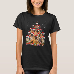 Bullmastiff kerstboom Dog Santa Xmas Funny T-shirt