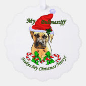 Bullmastiff kerstcadeautjes ornament kaart (Voorkant)