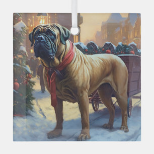 Bullmastiff Kerstfeest Seizoen Glas Ornament