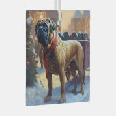 Bullmastiff Kerstfeest Seizoen Glas Ornament (Voorkant Rechts)
