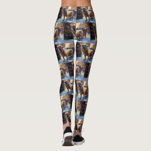 Bullmastiff Kerstfeest Seizoen Leggings (Achterkant)