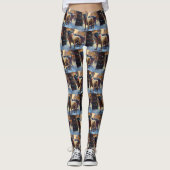 Bullmastiff Kerstfeest Seizoen Leggings (Voorkant)