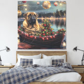 Bullmastiff kerstvakantie canvas afdruk (Insitu (Slaapkamer))