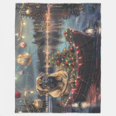 Bullmastiff kerstvakantie fleece deken (Voorkant)