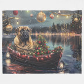 Bullmastiff kerstvakantie fleece deken (Voorkant (Horizontaal))