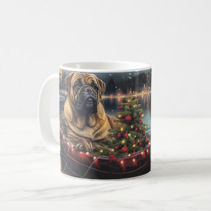 Bullmastiff kerstvakantie koffiemok