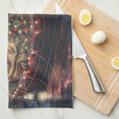 Bullmastiff kerstvakantie theedoek (Quarter Fold)