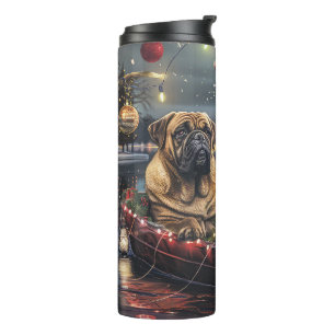 Bullmastiff kerstvakantie thermosbeker