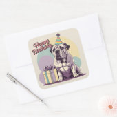 Bullmastiff kleurrijk vierkant vierkante sticker (Envelop)