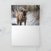 Bullmastiff laat het sneeuwen Kerstmis Kaart (Binnen)