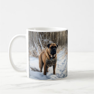 Bullmastiff laat het sneeuwen Kerstmis Koffiemok