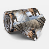 Bullmastiff laat het sneeuwen Kerstmis Stropdas (Opgerold)