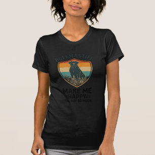 Bullmastiff Maak Me Gelukkig Hond Schild Retro Zon T-shirt