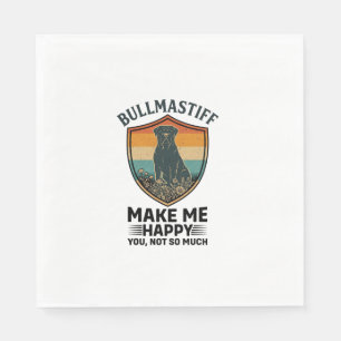 Bullmastiff Maakt Me Gelukkig Hond Schild Retro Zo Servet