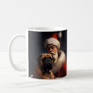 Bullmastiff met Kerstman Feestelijke Kerstmis Koffiemok