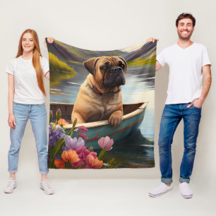 Bullmastiff op een peddel: Een landschapsavontuur Fleece Deken