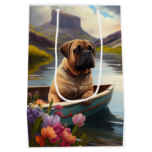Bullmastiff op een peddel: Een Schilderachtig avon Medium Cadeauzakje (Achterkant)
