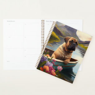 Bullmastiff op een peddel: Een Schilderachtig avon Planner