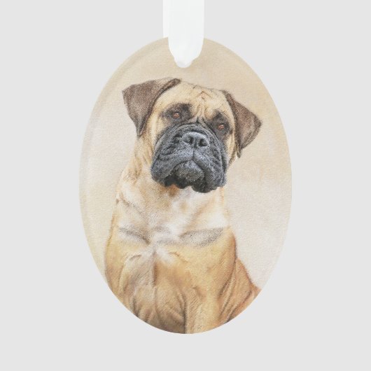 Bullmastiff Painting - Cute Original Dog Art (devant)
