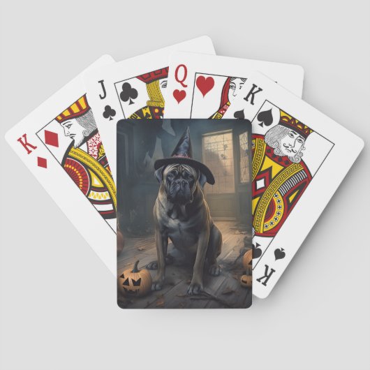 Bullmastiff pompoenen Halloween eng Pokerkaarten (Achterkant)