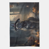 Bullmastiff pompoenen Halloween eng Theedoek (Verticaal)