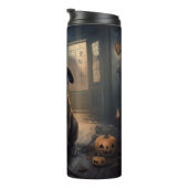 Bullmastiff pompoenen Halloween eng Thermosbeker (Geroteerd rechts)