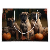 Bullmastiff Puppy Herfst Delight Pompoen Groot Cadeauzakje (Voorkant)