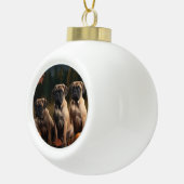Bullmastiff Puppy Herfst Delight Pompoen Keramische Bal Ornament (Rechts)