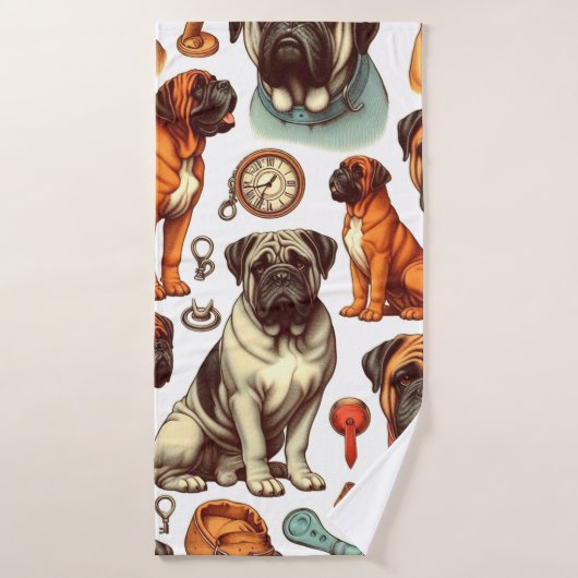 Bullmastiff rétro (Serviette de bain)