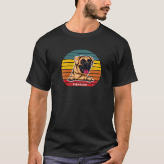 Bullmastiff Retro kleurrijke soonnepuinfoto doet T-shirt