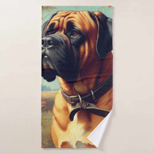  Bullmastiff Schilderij Badhanddoek (Badhanddoek)