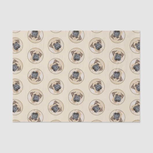 Bullmastiff Schilderij Fawn Red Sable Schattigee D Tissuepapier (Voorkant)