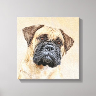 Bullmastiff-schildering - Kute Original Dog Art Canvas Afdruk